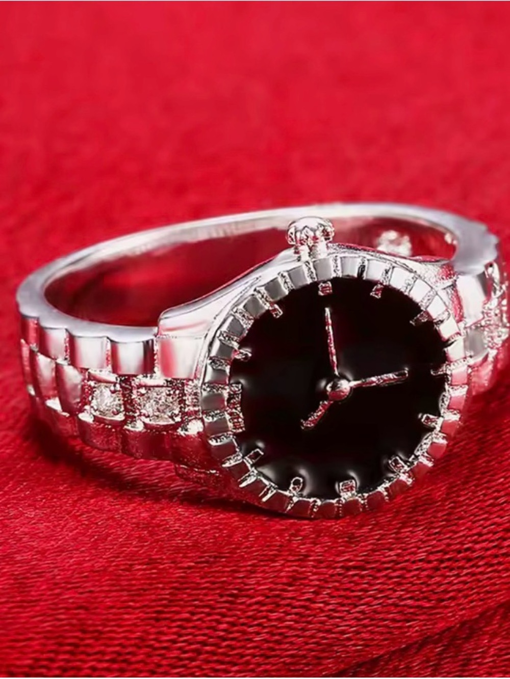 925 Silver plated Wrist Watch Zircon Rings For Women Luxury Quality Jewelry